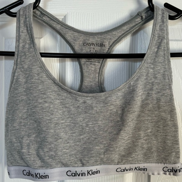 Calvin Klein Grey Modern Cotton Bralette Size Medium - Picture 1 of 3